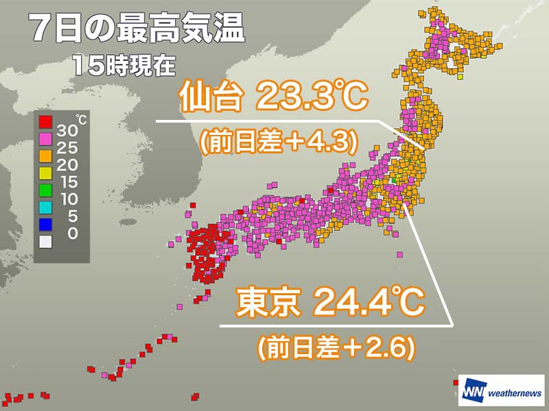 東京は日差し届くも25 には届かず 関東 東北の肌寒さは解消 ウェザーニュース