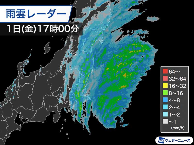 関東や東北で局地的な強い雨が続く 東京都心も総雨量は100mm以上に ウェザーニュース