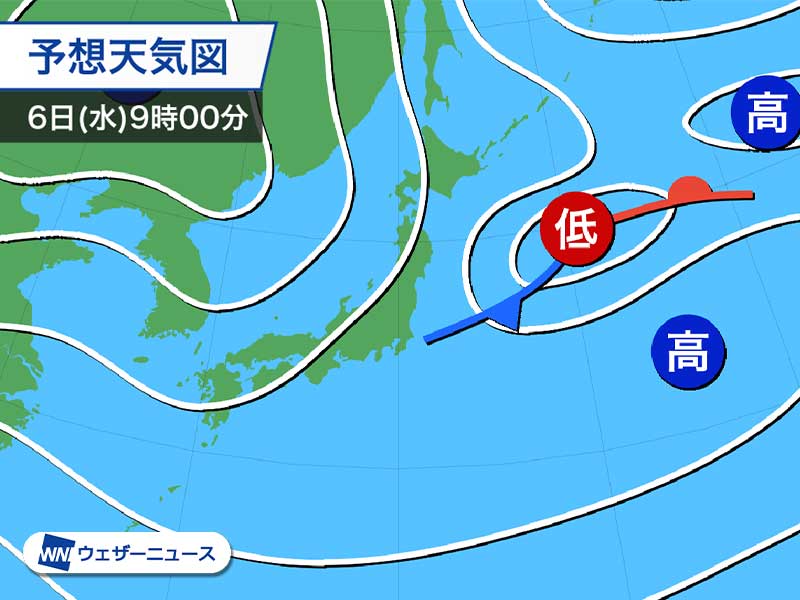 10月6日 水 明日の天気 北日本は秋本番 東日本や西日本は暑さが続く ウェザーニュース