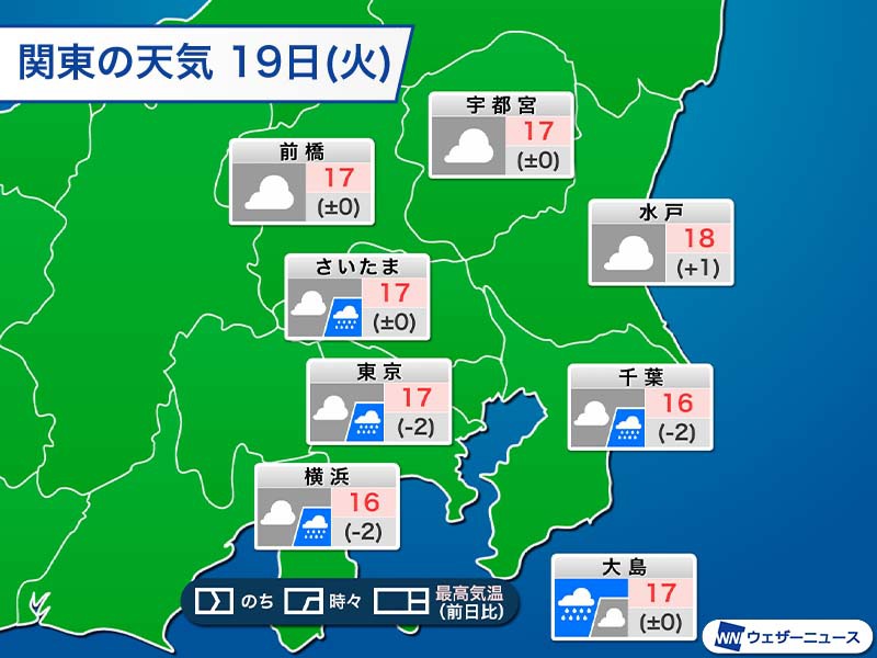 関東は日差し乏しく初冬のような冷たい空気 午後も肌寒さが続く ウェザーニュース
