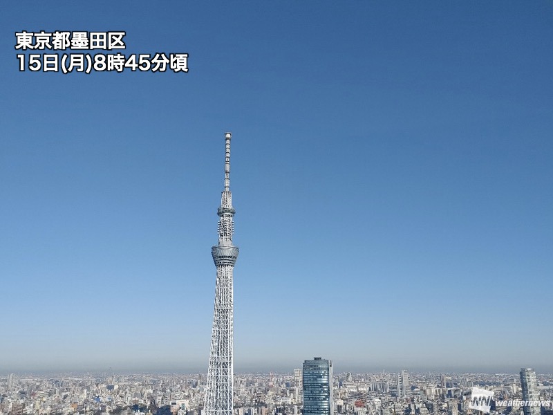 東京は3日ぶりの 予想 週の始まりは雲一つない青空 ウェザーニュース