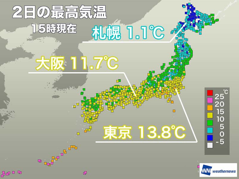 全国的に冬の寒さ 北海道は真冬日の所が多い ウェザーニュース