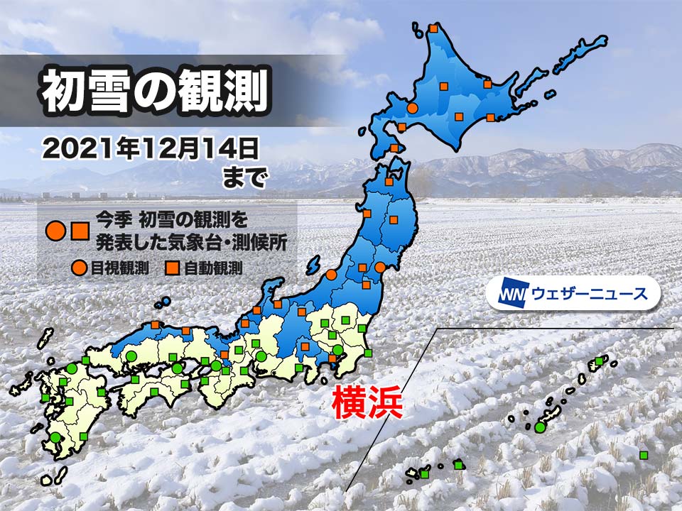 横浜で初雪を観測 関東地方では初 平年よりも1日早い冬の便り ウェザーニュース