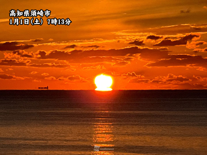 縁起良く「だるま初日の出」登場 蜃気楼の一種 - ウェザーニュース