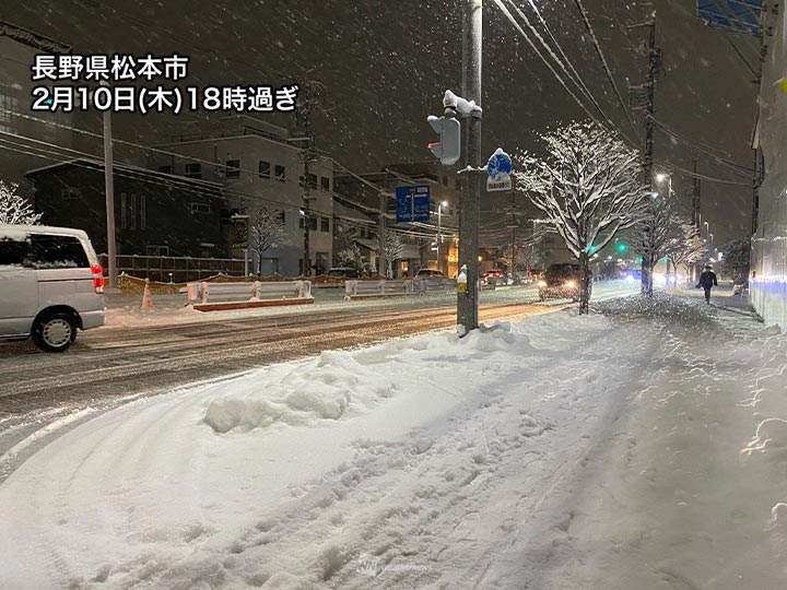 甲信は久しぶりの大雪に 長野県 諏訪は7シーズンぶりの積雪cm超 ウェザーニュース