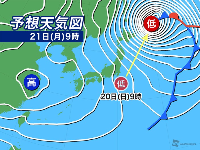 週間天気予報 週末は南岸低気圧で広く雨 その後は低気圧が猛発達 2月19日 土 25日 金 ウェザーニュース