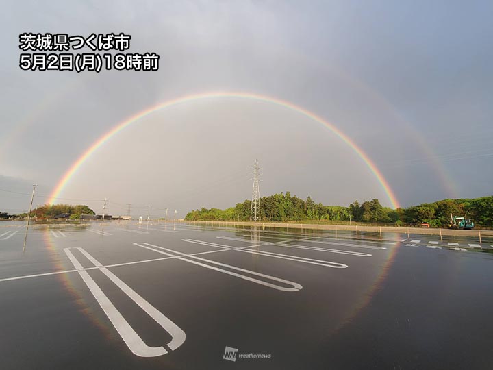 関東 雨の後は鮮やかな虹 ダブルレインボーも出現 ウェザーニュース