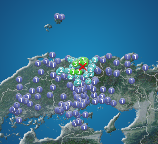 鳥取県東部で地震 鳥取県 岡山県で震度3 近年は目立った地震ない地域 ウェザーニュース