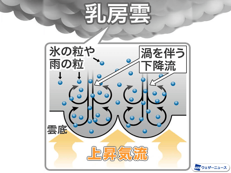 秋田県で 乳房雲 が出現 今夜は強雨や雷雨に注意 ウェザーニュース