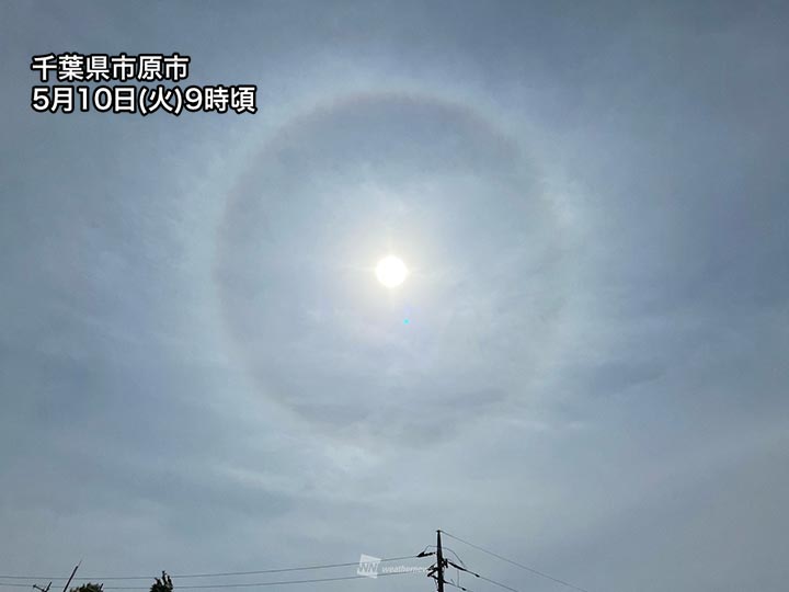 関東は天気回復 太陽の周りには光のリング ハロ が出現 ウェザーニュース