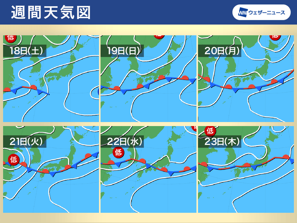 週間天気予報 関東など週末は穏やかな空 来週は曇りや雨でも蒸し暑さ続く 6月18日 土 24日 金 ウェザーニュース