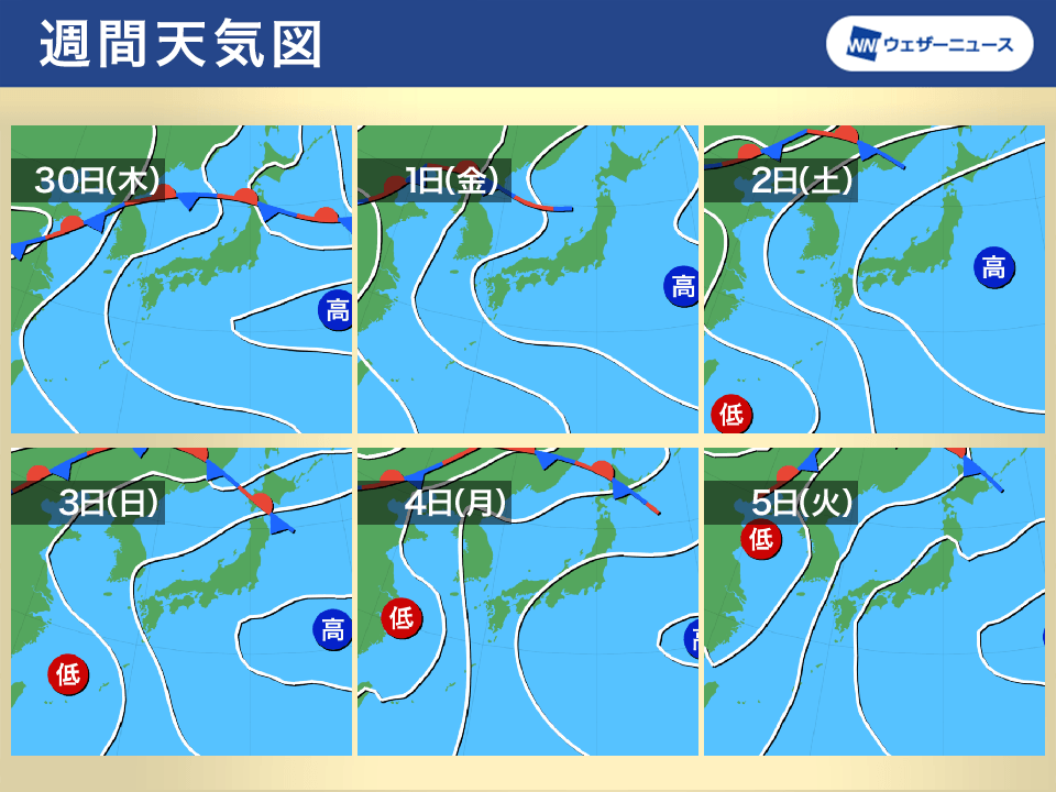 週間天気予報 週末にかけて各地で猛暑 来週は夏空続かず 6月30日 木 7月6日 水 ウェザーニュース