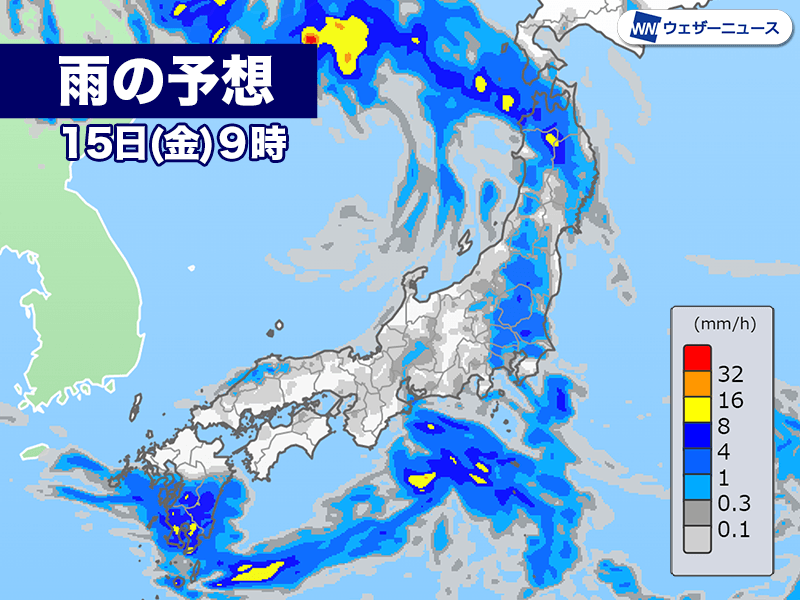 明日の天気 7月15日 金 の天気 西日本から東北の広範囲で雨 九州は特に大雨警戒 ウェザーニュース