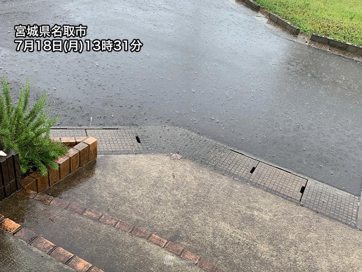 東北でゲリラ雷雨が発生 宮城県内で局地的に強い雨 - ウェザーニュース