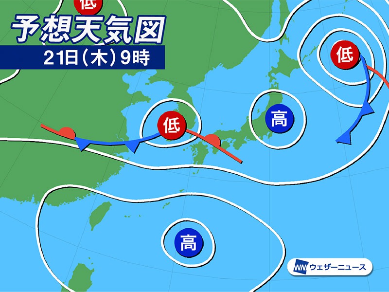 今日7月21日 木 の天気 曇りや雨のところが多く 九州は強雨に注意 ウェザーニュース