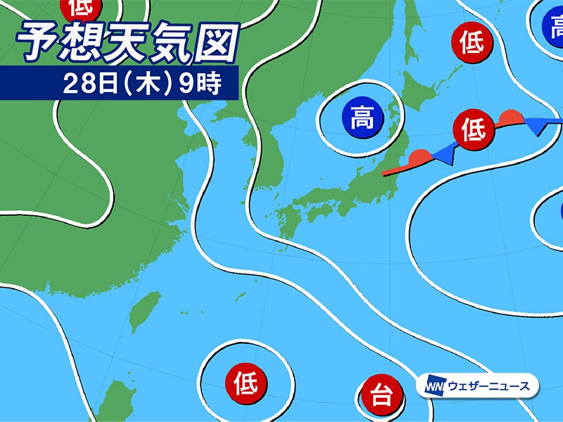 今日7月28日 木 の天気 関東より西は天気急変や蒸し暑さに注意 ウェザーニュース