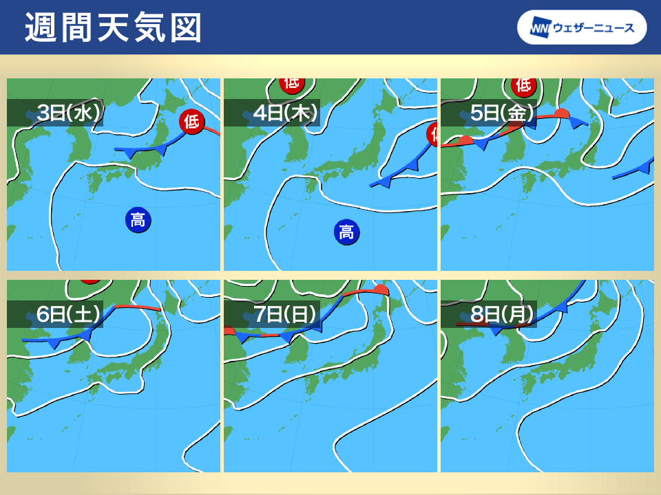週間天気予報 週後半は雲優勢で暑さやや和らぐ ゲリラ雷雨に注意 8月3日 水 9日 火 ウェザーニュース