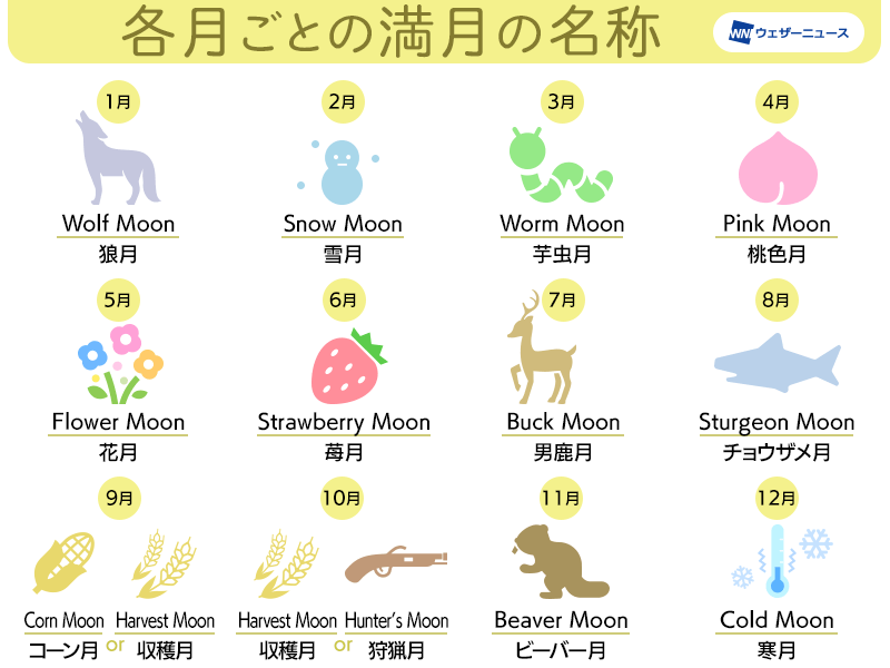 8月の満月 スタージェンムーン 雲の隙間から顔を出す ウェザーニュース