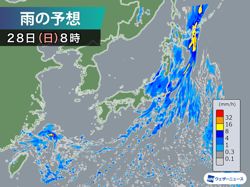今日8月28日 日 の天気 関東は秋を感じる雨 西日本は厳しい暑さに ウェザーニュース