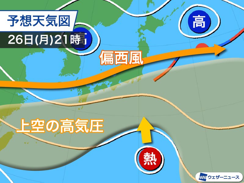 今夜にも新たな熱帯低気圧発生 偏西風が南下し進路に変化か - ウェザーニュース