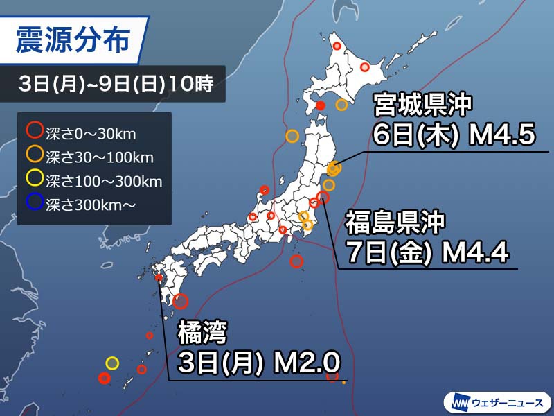 Earthquake Weekly Information 2022.10.9 Two earthquakes with seismic intensity of 3 occurred on the Pacific side of Tohoku – Weather News