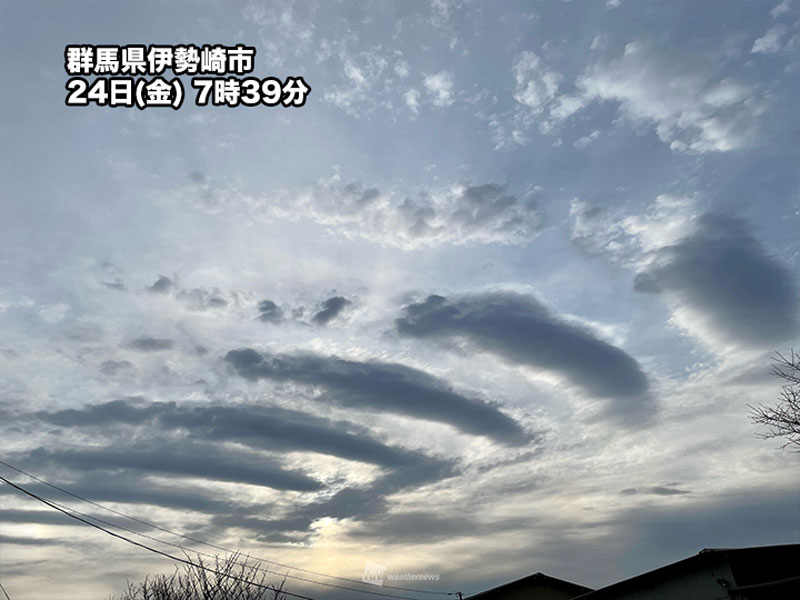 関東北部の空にナミナミとした「波状雲」 天気下り坂のサイン - ウェザーニュース