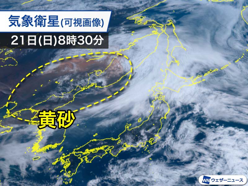約1か月ぶりに黄砂が飛来 明日は北日本を中心に注意 - ウェザーニュース