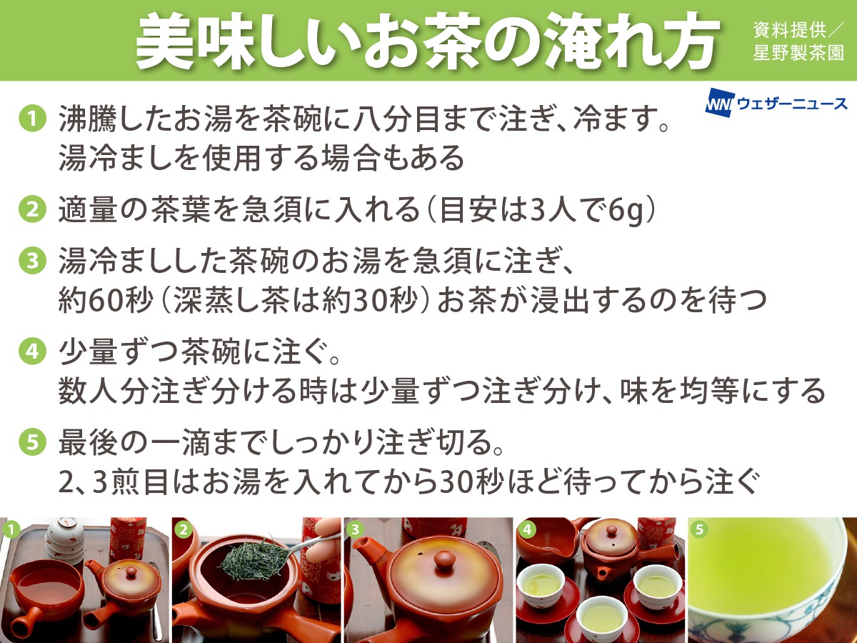 注ぎ方で味が変わる!? 美味しいお茶を淹れるためのゴールデンルールとは - ウェザーニュース