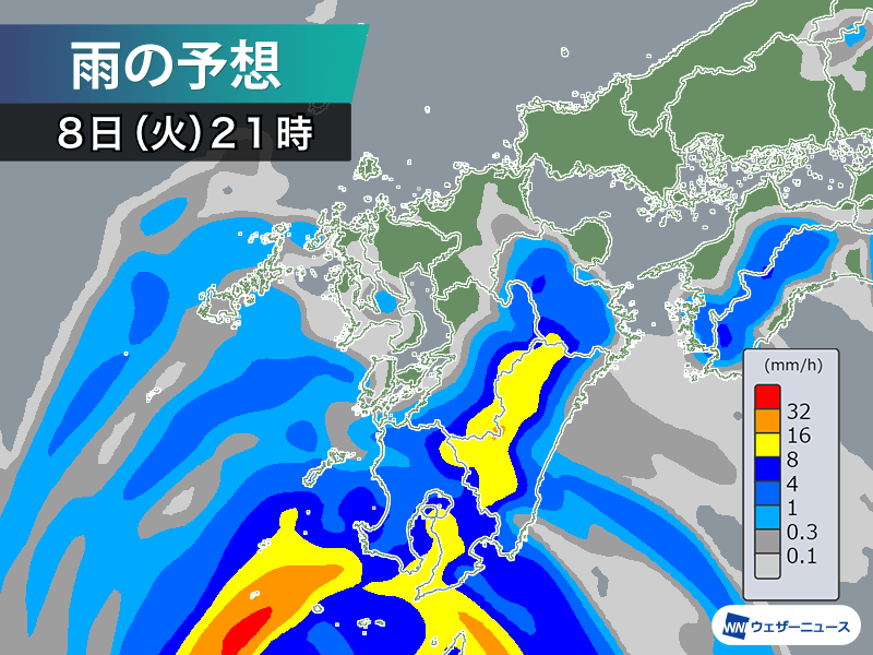 台風6号 明日にかけて九州の西を北上 スピード遅く荒天が長引くおそれ
