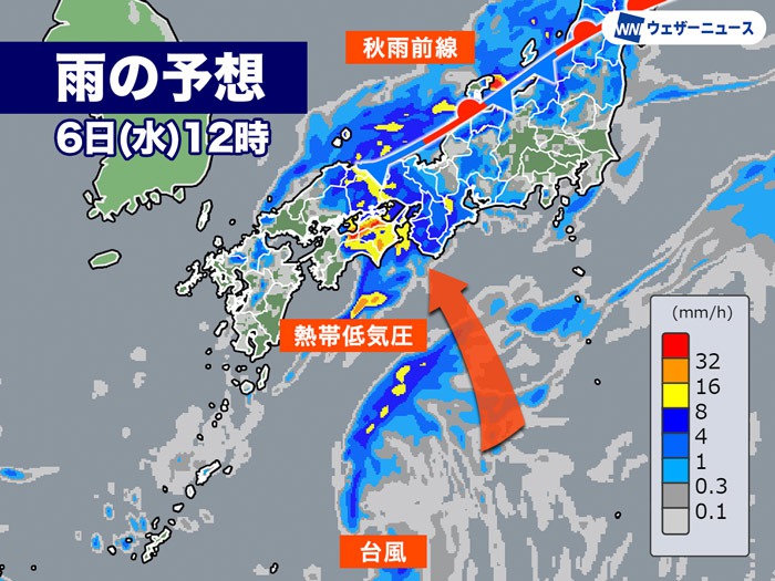 24時間以内に台風発生予想 北上し関東などに近づくおそれ 雨の強まり