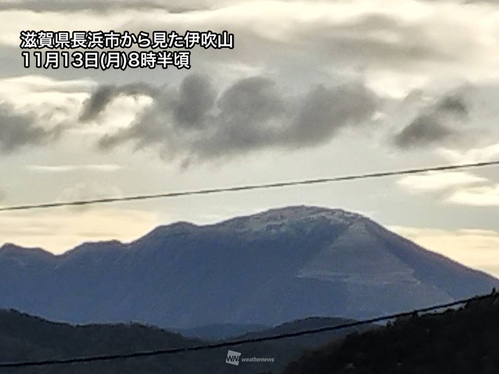 浅間山や伊吹山で初冠雪を観測 寒気南下で各地から冬の便り - ウェザーニュース