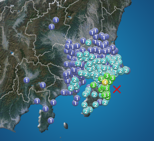 千葉県東方沖でM4.9の地震 千葉県で最大震度4 津波の心配なし - ウェザーニュース
