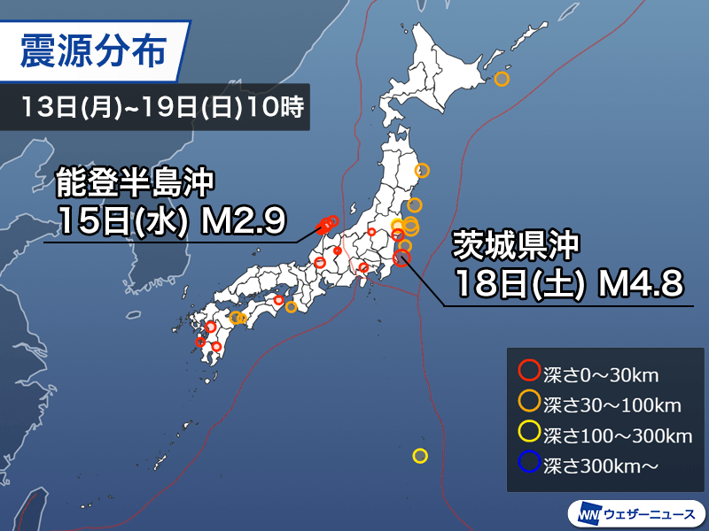 Weekly earthquake info 2024.5.19 An earthquake off the coast of Ibaraki Prefecture causes a seismic depth of three, the primary magnitude for this epicenter in 10 months