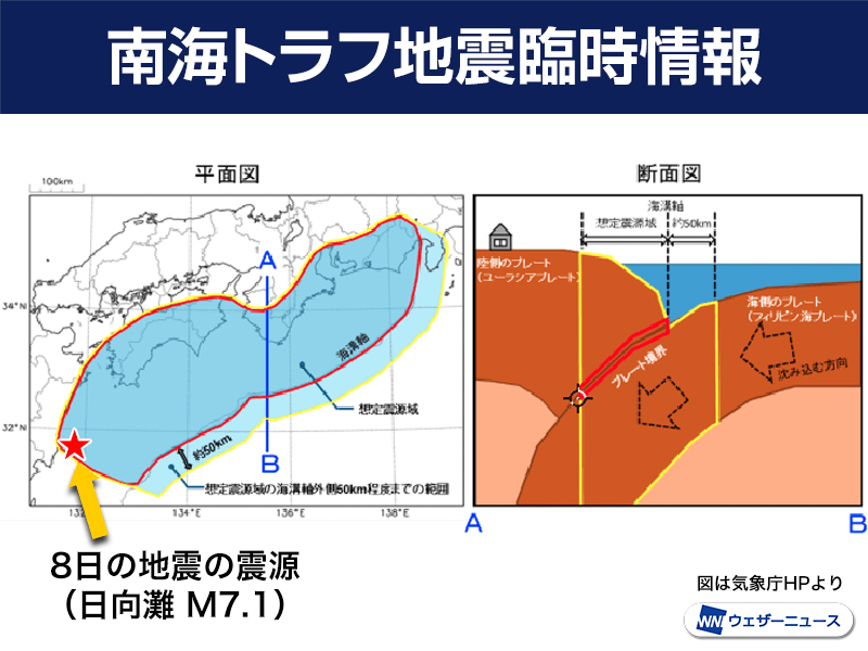 週刊地震情報 2024.8.11 日向灘で40年ぶりのM7超 関東でも震度5弱の地震