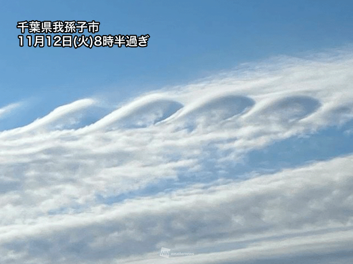 千葉県の上空にくるくると輪を描くような雲が出現 - ウェザーニュース