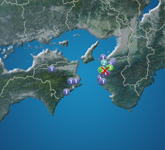 和歌山県北部でM3.6の地震 最大震度3 津波の心配なし