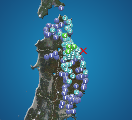 岩手県沖でM4.4の地震 青森県で震度3 津波の心配なし