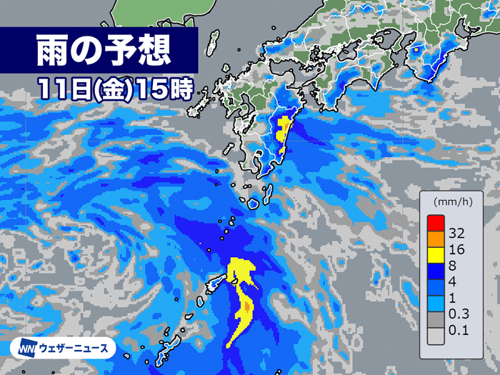 九州南部で断続的に激しい雨 沖縄も雷雨で道路冠水など警戒 - d