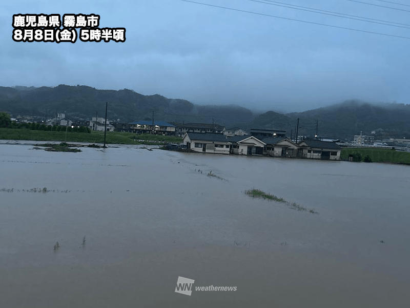鹿児島県で記録的豪雨 浸水が発生したところも