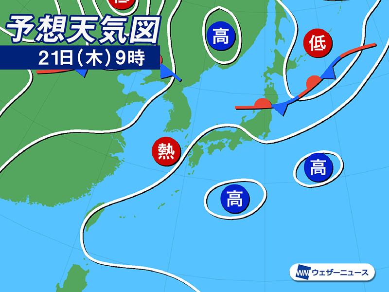 明日8月21日(木)の天気予報 終わりの見えない残暑 東北北部は天気回復へ