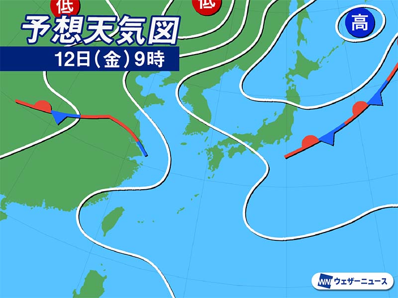 今日9月12日(金)の天気予報 西、東日本は強雨に引き続き注意 北日本は