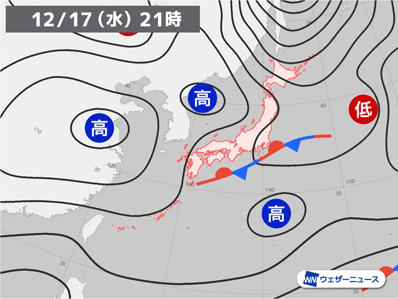 明日は東北～西日本で広く雨 一時的な強雨に注意