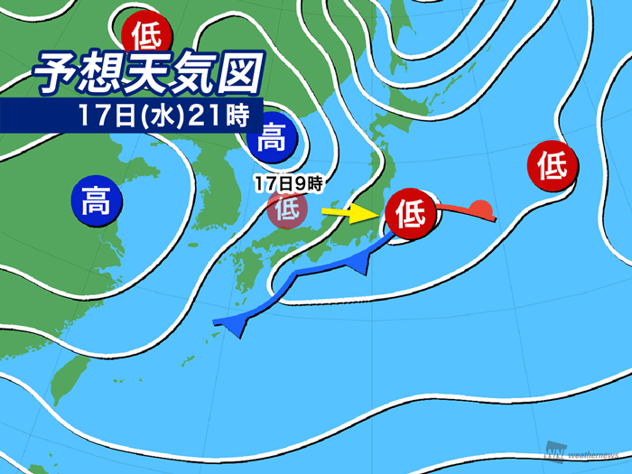 今日12月17日(水)の天気予報 西日本や東北など広く雨 北海道は厳しい寒さ