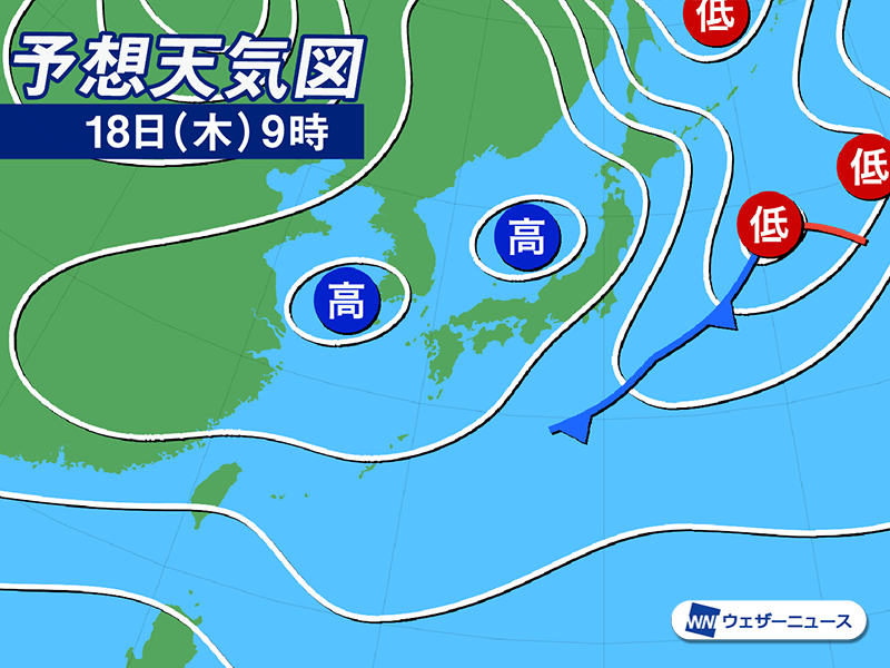 明治41年天氣豫報(天気予報) 明日12月18日(木)の天気予報 西日本・東日本は晴れて穏やか 北日本は