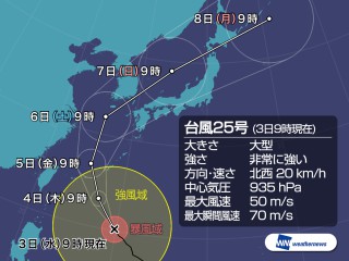 台風 風の威力に注意 風速と被害の目安は ウェザーニュース