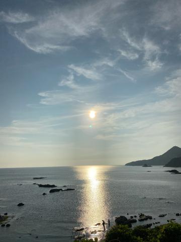 おはようございます 海に光の道が 今 島根県出雲市 ごえん塾 ウェザーニュース