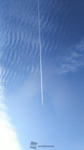長 くのびる飛行機雲 注目の空の写真 ウェザーニュース