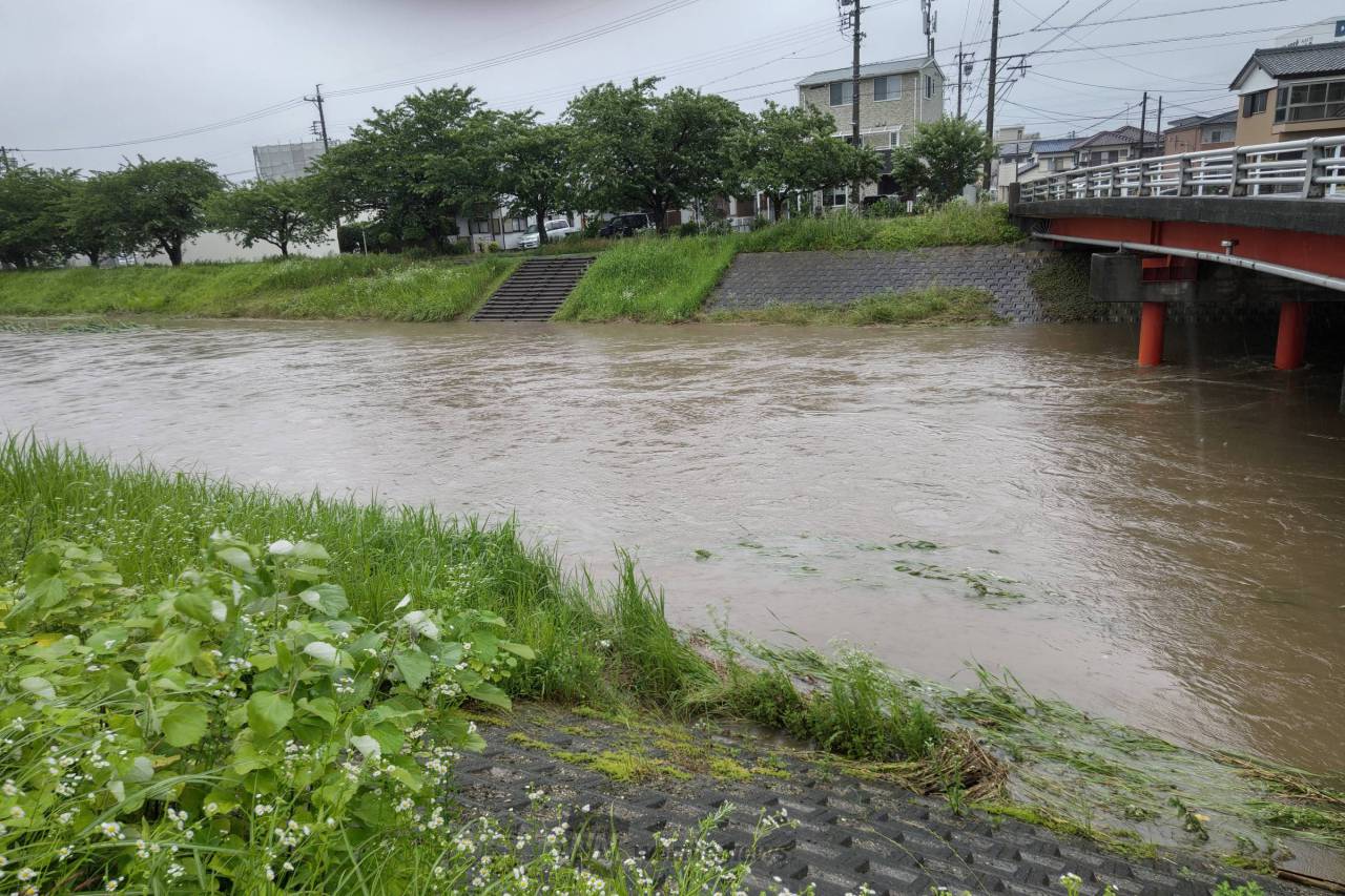 市内に流れる佐奈川。いつもは水量少ないの 愛知県豊川市 黒ラベルビールが好き🍺 ウェザーニュース