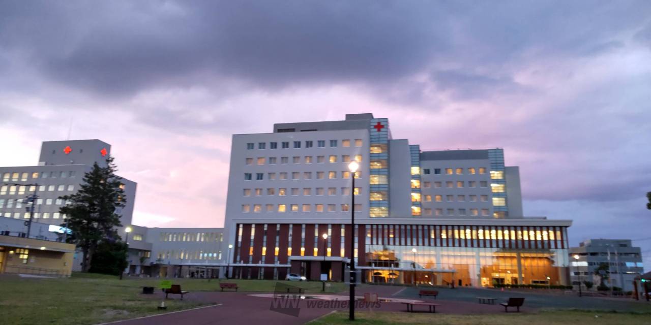 北見赤十字病院前の公園から 夕焼けがもの 北海道北見市 フォレストマーサ ウェザーニュース