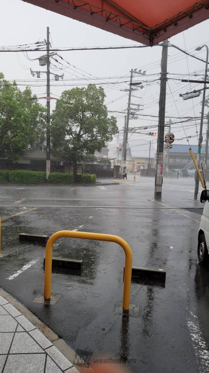 ゲリラ豪雨だと思う。雷も時々鳴ってるから 大阪府富田林市 大阪府富田林市の空 ウェザーニュース